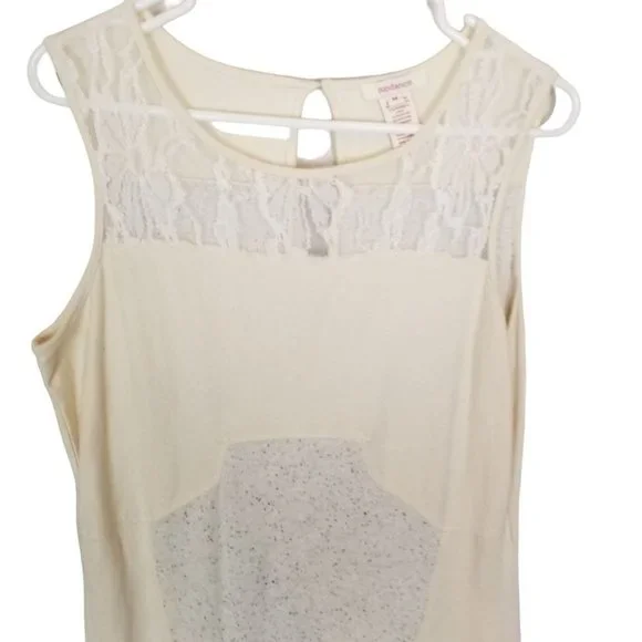 Sundance Womens M Ivory French Terry Knit Lace Sle - Picture 3 of 9